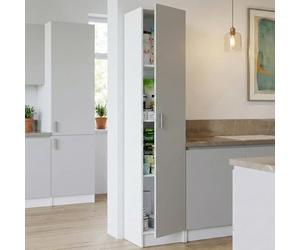 Dmora - Armoire polyvalente 1 porte Clearwater, Armoire auxiliaire à chaussures, Étagère verticale 37x37h180 cm, Blanc