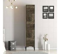 Dmora - Armoire Polyvalente 1 Porte Mekbuda, Meubles multifonctionnels, Casier à Chaussures, Support à Chaussures pour Armoire, 48x40h201 cm, Noyer et Anthracite