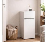 Dmora - Armoire polyvalente 1 porte Middelburg, Meubles multifonctionnels, Casier à chaussures, Support à chaussures pour armoire, Made in Italy, 34x34h81 cm, Blanc brillant