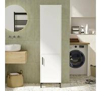 Dmora - Armoire Polyvalente 1 Porte Novaris, Meubles multifonctionnels, Casier à Chaussures, Support à Chaussures pour Armoire, 45x36 h174 cm, Blanc