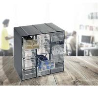 Dmora - Armoire polyvalente 2 portes Lens, Armoire pour petites pièces, Armoire pour conteneurs à outils, 100% Made in Italy, Anthracite, 19x14h23 cm