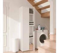 Dmora - Armoire Polyvalente à 2 Portes Ariege, Meubles multifonctionnels, Casier à Chaussures, Support à Chaussures pour Armoire, 61x35 h180 cm, Blanc Mat