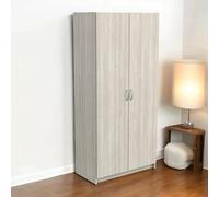 Dmora - Armoire Polyvalente à 2 Portes Meuse, Meubles multifonctionnels, Casier à Chaussures, Support à Chaussures pour Armoire, 80x41 h170 cm, Chêne Clair