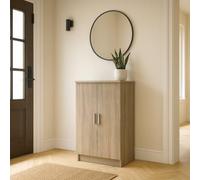 Dmora - Armoire Polyvalente à 2 Portes Tarn, Meubles multifonctionnels, Casier à Chaussures, Support à Chaussures pour Armoire, 55x35 h108 cm, Chêne Clair