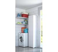 Dmora Armoire Multifonction à 1 Porte et 4 étagères réglables, 100% fabriquée en Italie, Meuble Colonne pour Salle de Bain, 45 x 45 x 195 cm, Couleur Blanche, Bois, Blanc