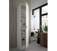 Dmora - Armoire Polyvalente 1 Porte Clearwater, Armoire auxiliaire, Armoire à Chaussures avec étagères, Étagère à Chaussures Verticale, 37x37h180 cm, Blanc