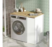 Dmora - Armoire Polyvalente Grande Wasat, Armoire multifonctionnelle, Meuble à Chaussures, Armoire à Chaussures, 94x60h88 cm, Noyer et Blanc