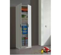 Dmora - Armoire polyvalente Salem 2 portes, 59x37h180 cm, Blanc, Panneau effet bois
