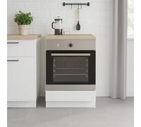 Dmora - Armoire pour Four Pau, Base pour Four encastré, Module de Rangement avec Four, Structure de Base pour électroménager, 60x60 h90 cm, Blanc et Chêne