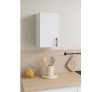 Dmora - Armoire Suspendue 1 Porte Este, Petit Meuble Mural, Armoire auxiliaire Multifonction, 40x34 h59 cm, Blanc