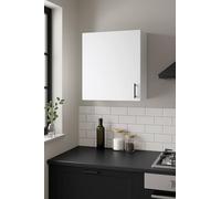 Dmora - Armoire Suspendue 1 Porte Este, Petit Meuble Mural, Armoire auxiliaire Multifonction, 60x34 h59 cm, Blanc