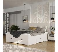 Dmora Basantppara - Lit double - Blanc crème - Dimensions du matelas : 160 x 200 cm - Poids supporté : 200 kg - Lit double