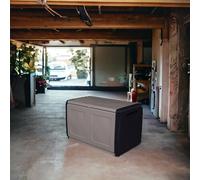 Dmora Baule Brakel, Cassapanca multiuso, Baule contenitore, Box portaoggetti, 100% Made in Italy, 96x53h57 cm, Grigio Chiaro e Nero