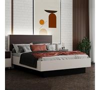 Dmora Bhavnagkheda - Lit double - Blanc crème - Dimensions du matelas : 180 x 200 cm - Poids supporté : 200 kg - Lit double