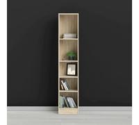 Dmora Bibliothèque à Cinq Compartiments, Couleur, 40 x 203 x 27 cm, Chêne Large, 5 Vani