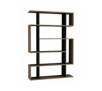 Dmora - Bibliothèque Adhara, Etagère de bureau, Porte-livre mobile, Librairie, 110x26h161 cm, Chêne et Anthracite