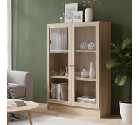 Dmora - Bibliothèque Aline, Etagère de Bureau, Porte-Livre Mobile, Librairie, 79x28 h107 cm, Chêne