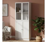 Dmora - Bibliothèque Alysson, Etagère de Bureau, Porte-Livre Mobile, Librairie, 79x28 h203 cm, Blanc