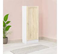 Dmora - Bibliothèque Amarante, Etagère de Bureau, Porte-Livre Mobile, Librairie, 41x28 h107 cm, Blanc et Chêne