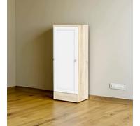 Dmora - Bibliothèque Amarante, Etagère de Bureau, Porte-Livre Mobile, Librairie, 41x28 h107 cm, Chêne et Blanc