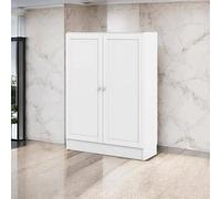 Dmora - Bibliothèque Ambre, Etagère de Bureau, Porte-Livre Mobile, Librairie, 79x28 h107 cm, Blanc