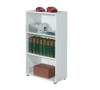 Dmora Bibliothèque avec Trois étagères, Couleur Blanc, 60 x 110 x 30 cm