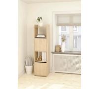 Dmora - Bibliothèque Claric, Etagère de Bureau, Porte-Livre Mobile, Librairie, 40x34 h155 cm, Chêne Clair