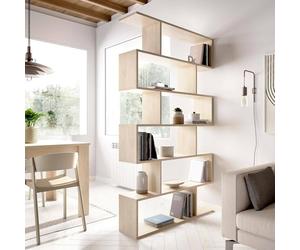 Dmora - Bibliothèque Misma, Etagère de Bureau Polyvalente, Bibliothèque avec 5 étagères, 80x25h190 cm, Chêne