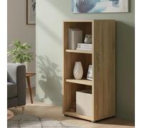 Dmora - Bibliothèque Theophane, Etagère de Bureau, Porte-Livre Mobile, Librairie, 47x40 h113 cm, Chêne