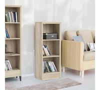 Dmora - Bibliothèque Violette, Etagère de Bureau, Porte-Livre Mobile, Librairie, 41x27 h107 cm, Chêne