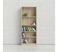 Dmora - Bibliothèque Zelie, Etagère de Bureau, Porte-Livre Mobile, Librairie, 79x27 h203 cm, Chêne