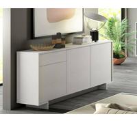 Dmora - Buffet Agrifoglio, Buffet de Salon, Buffet de Salon avec 3 Portes et 1 tiroir, 100% Made in Italy, 170x42h78 cm, Blanc