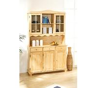 Dmora Buffet avec trois portes et trois tiroirs, couleur chêne clair, 130 x 198 x 32 cm