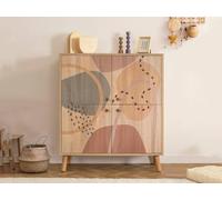 Dmora - Buffet Canopo, Buffet du Salon, Commode de Salon, Garde-Manger de Cuisine, 95x36h111 cm, Multicolore