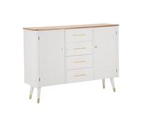 Dmora - Buffet Clement, Buffet du Salon, Commode de Salon, Garde-Manger de Cuisine, 117x37 h90 cm, Blanc et Marron