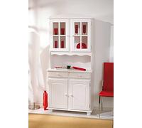 DMORA - Buffet Darmstadt, Buffet du Salon, Commode de Salon, Garde-Manger de Cuisine, 88x32 h198 cm, Blanc