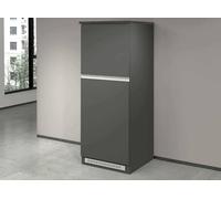 Dmora - Buffet de Cuisine Plinio, Armoire Polyvalente, Meuble de kitchenette, Support réfrigérateur Multifonctionnel, 100% Made in Italy, 60x60h165 cm, Anthracite et Ardoise
