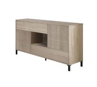 Dmora - Buffet de salon avec pieds, armoire moderne 2 portes, 151 x 41 x 80 cm, chêne