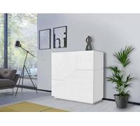 Dmora Buffet Domenico, buffet de salon, buffet de cuisine, 100 % fabriqué en Italie, 79 x 43 h 86 cm, blanc brillant