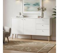Dmora - Buffet Florence, Buffet du Salon, Commode de Salon, Garde-Manger de Cuisine, 147x39 h82 cm, Blanc