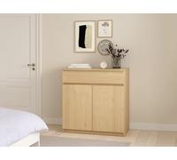 Dmora - Buffet Julienne, Buffet du Salon, Commode de Salon, Garde-Manger de Cuisine, 80x40 h100 cm, Chêne Clair