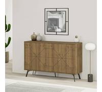 Dmora - Buffet Meridian, Buffet du Salon, Commode de Salon, Garde-Manger de Cuisine, 123x35h77 cm, Chêne