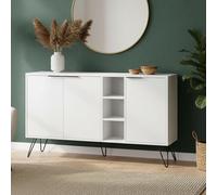 Dmora - Buffet Perseus, Buffet du Salon, Commode de Salon, Garde-Manger de Cuisine, 142x36h83 cm, Blanc