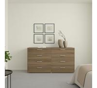 Dmora - Buffet Solene, Buffet du Salon, Commode de Salon, Garde-Manger de Cuisine, 140x40 h82 cm, Chêne Clair