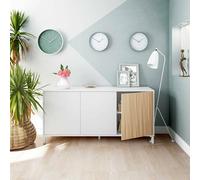 Dmora - Buffet Woburn, Buffet Moderne pour Le Salon, 154x40h74 cm, Blanc