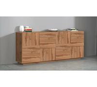 Dmora - Buffet Yago de Salon Moderne Avec 4 Portes, 200x44h86 cm, Chêne