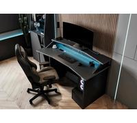 Dmora - Bureau Ardeche, Pupitre Polyvalent, Table de Bureau pour PC, Plan de Travail, 160x76 h92 cm, Noir