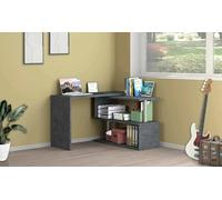 Dmora - Bureau Candido, Bureau PC d'angle, Table de Bureau Polyvalente, Bureau Gain de Place Multi-Positions, 100% Made in Italy, 120x50h75 cm, Anthracite
