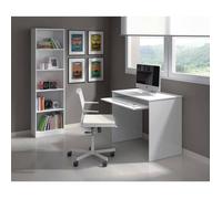 Dmora - Bureau Dayton, 79 x 54 x 90 cm, blanc, Panneau effet bois