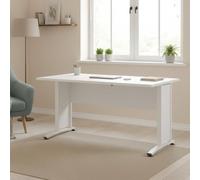 Dmora - Bureau Marcerre, Pupitre Polyvalent, Table de Bureau pour PC, Plan de Travail, 150x80 h75 cm, Blanc